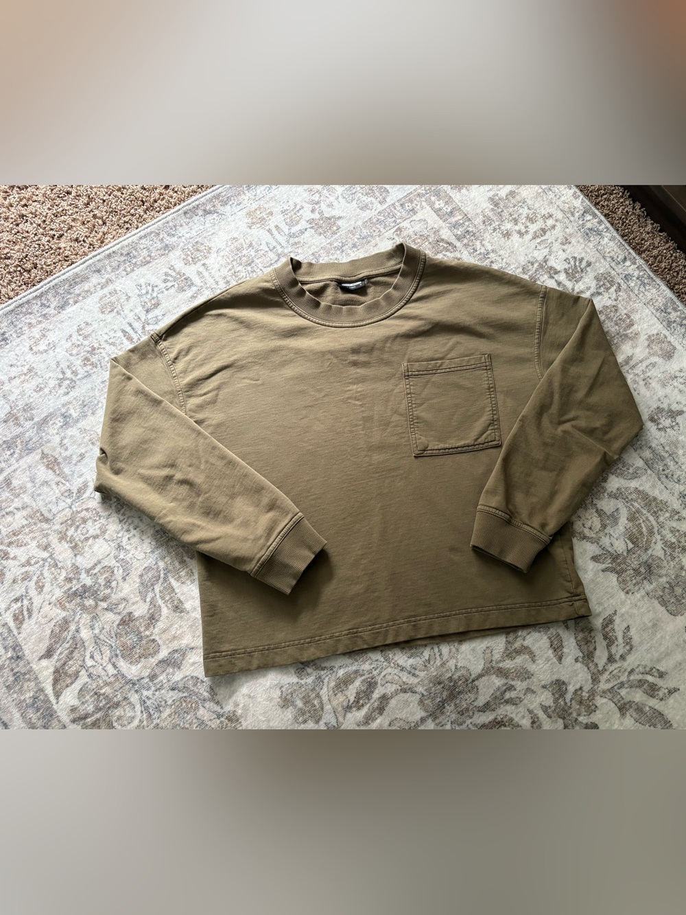 Noisy May Thin Sweatshirt Green Top Shirt Capsule Wardrobe 100% Cotton